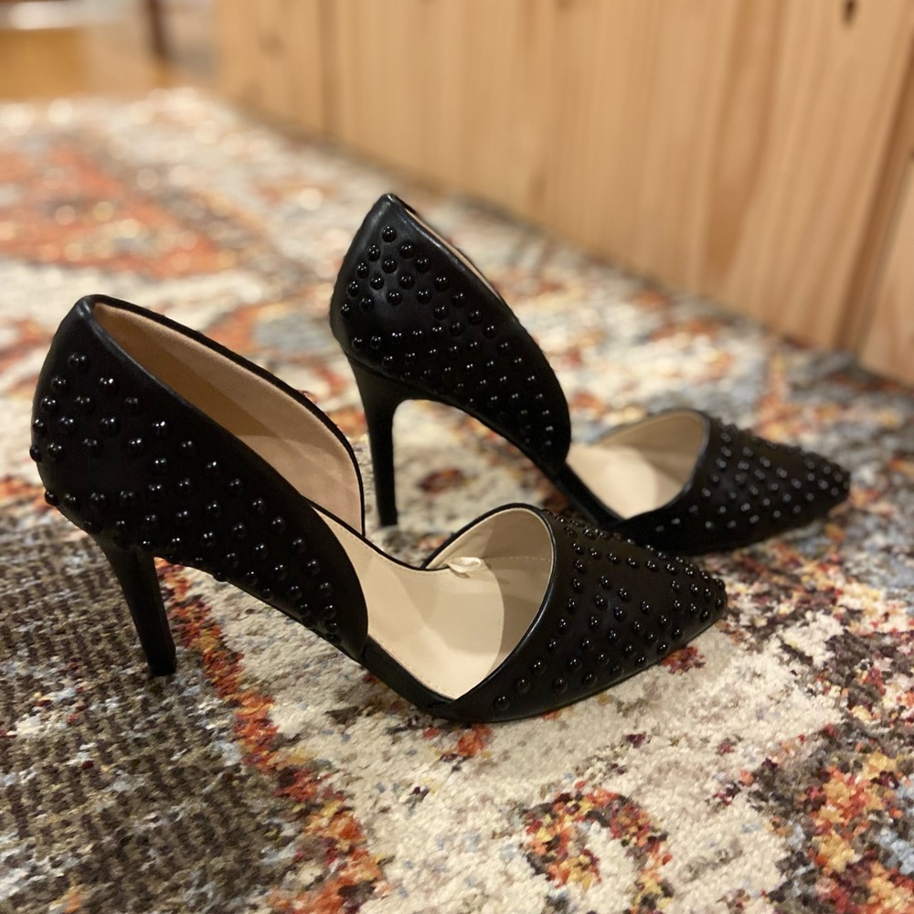 Black French Connection UK Pumps with Texture Detail